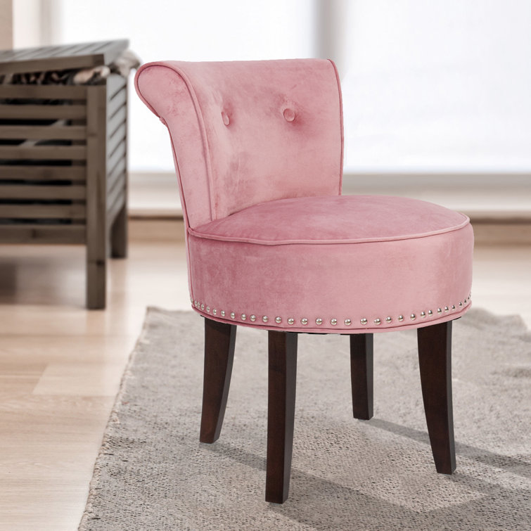 Pink velvet dressing table chair hot sale